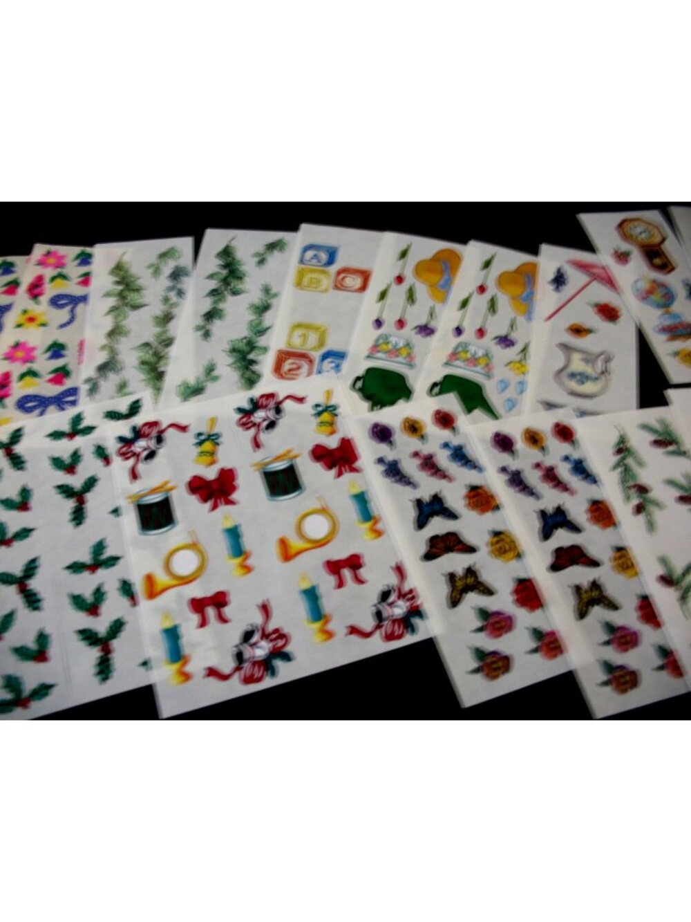 Creative Memories Lot Stickers, 26 studio -Bows, Heritage, Floral, Christmas